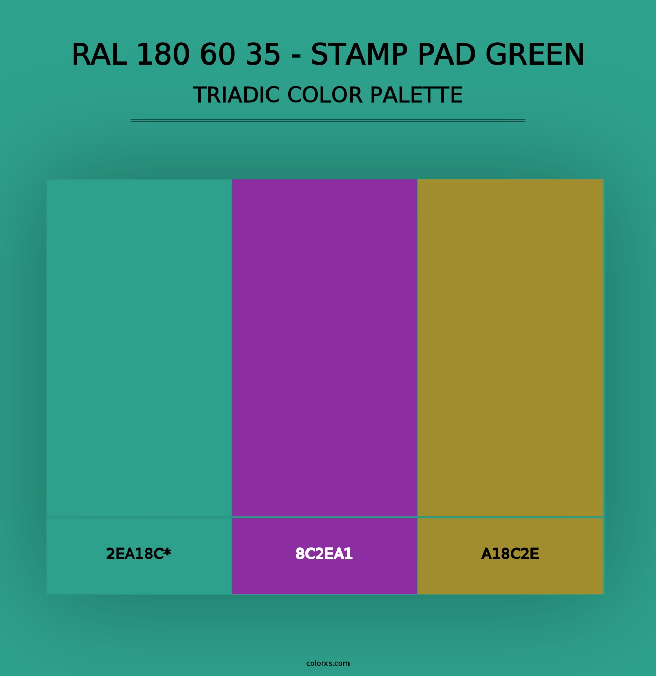 RAL 180 60 35 - Stamp Pad Green - Triadic Color Palette