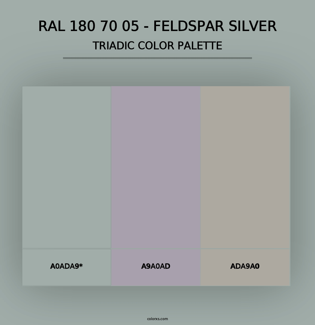 RAL 180 70 05 - Feldspar Silver - Triadic Color Palette