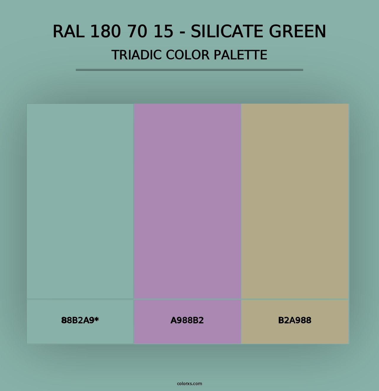 RAL 180 70 15 - Silicate Green - Triadic Color Palette