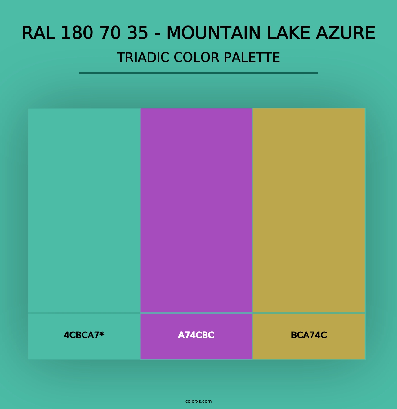 RAL 180 70 35 - Mountain Lake Azure - Triadic Color Palette