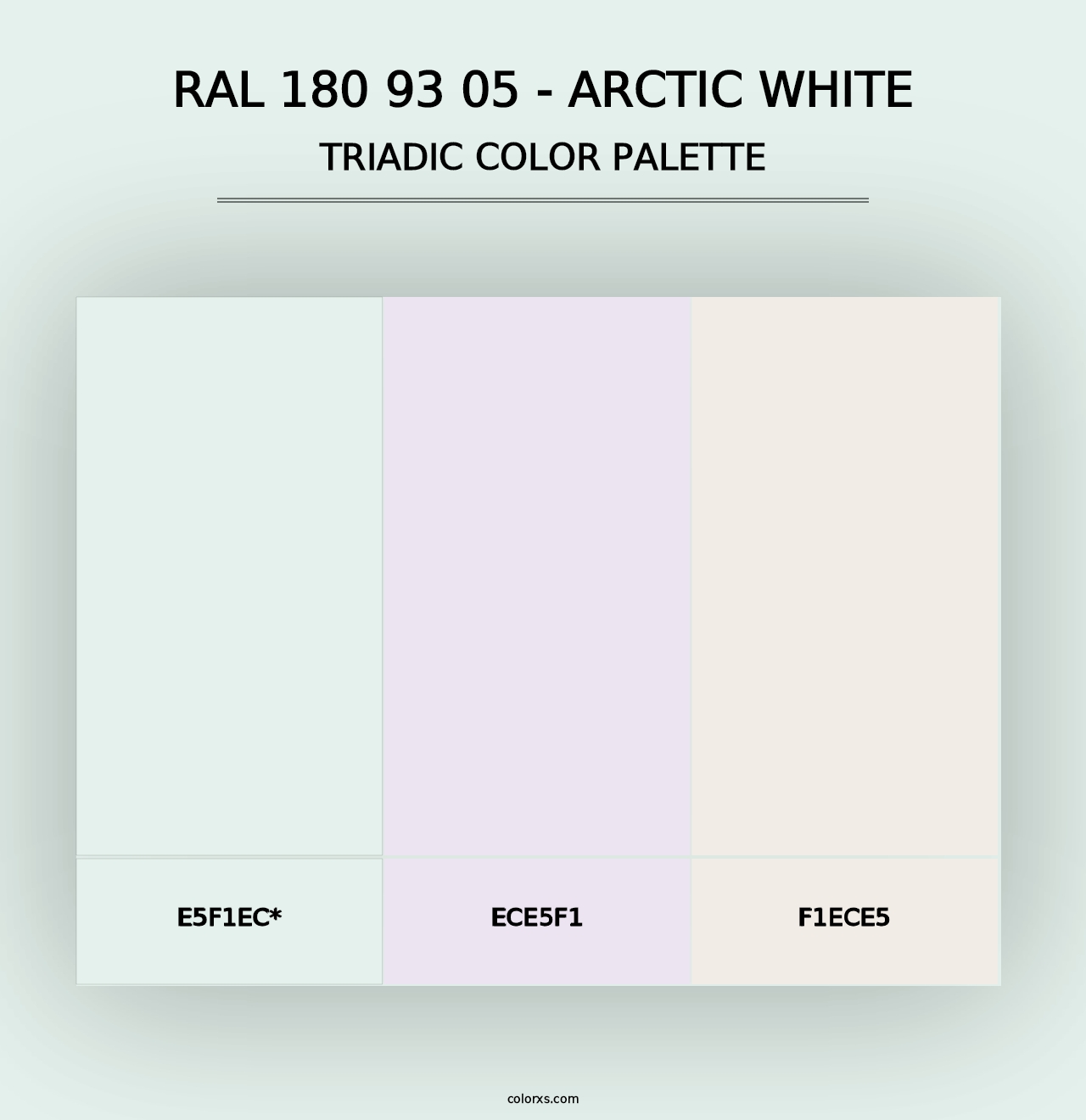 RAL 180 93 05 - Arctic White - Triadic Color Palette