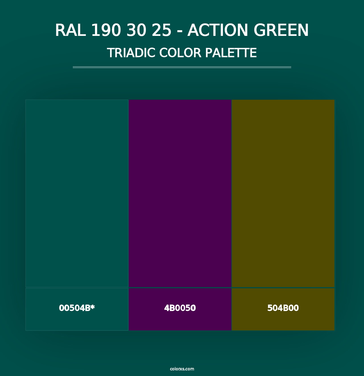 RAL 190 30 25 - Action Green - Triadic Color Palette