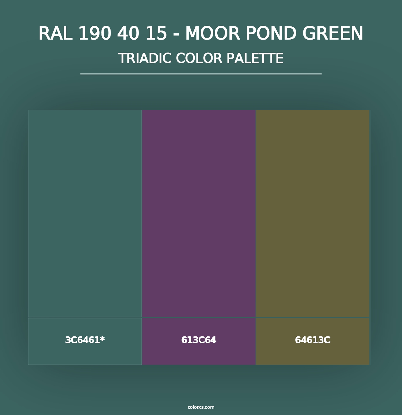 RAL 190 40 15 - Moor Pond Green - Triadic Color Palette