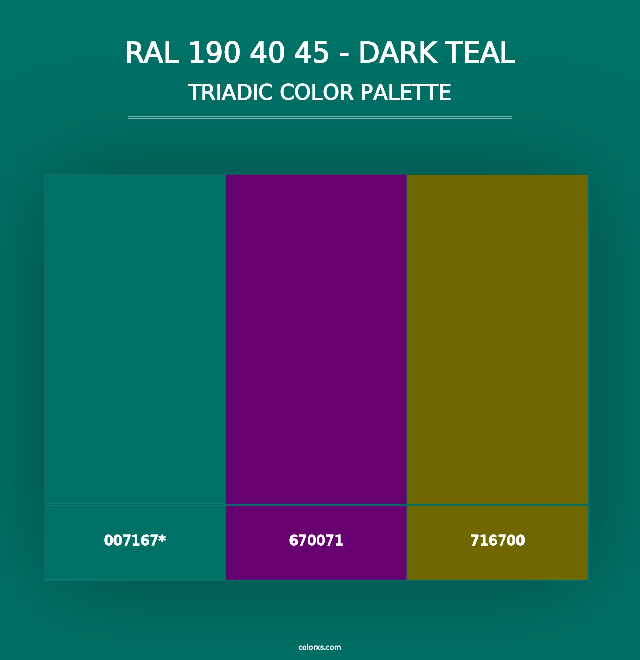 RAL 190 40 45 - Dark Teal - Triadic Color Palette