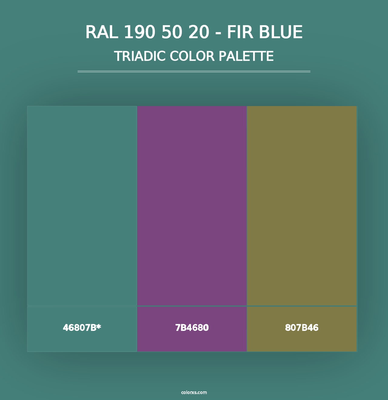 RAL 190 50 20 - Fir Blue - Triadic Color Palette