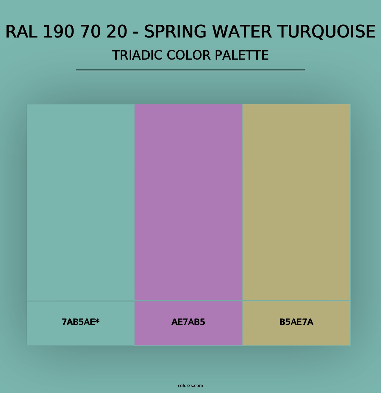 RAL 190 70 20 - Spring Water Turquoise - Triadic Color Palette