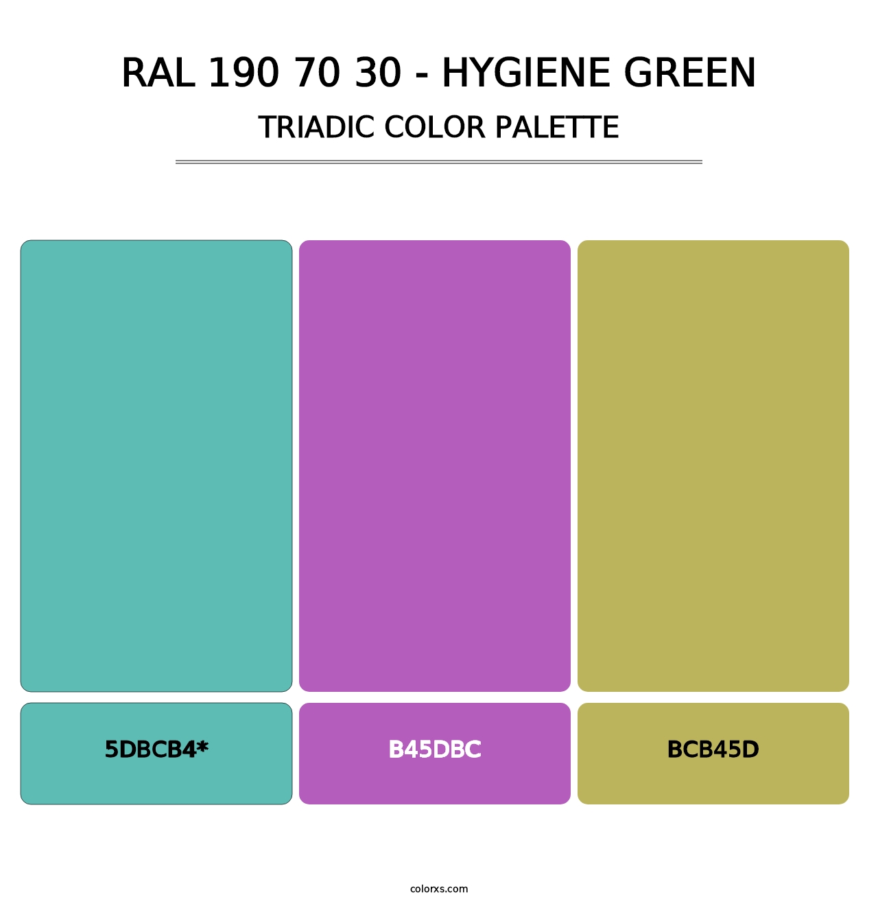 RAL 190 70 30 - Hygiene Green - Triadic Color Palette