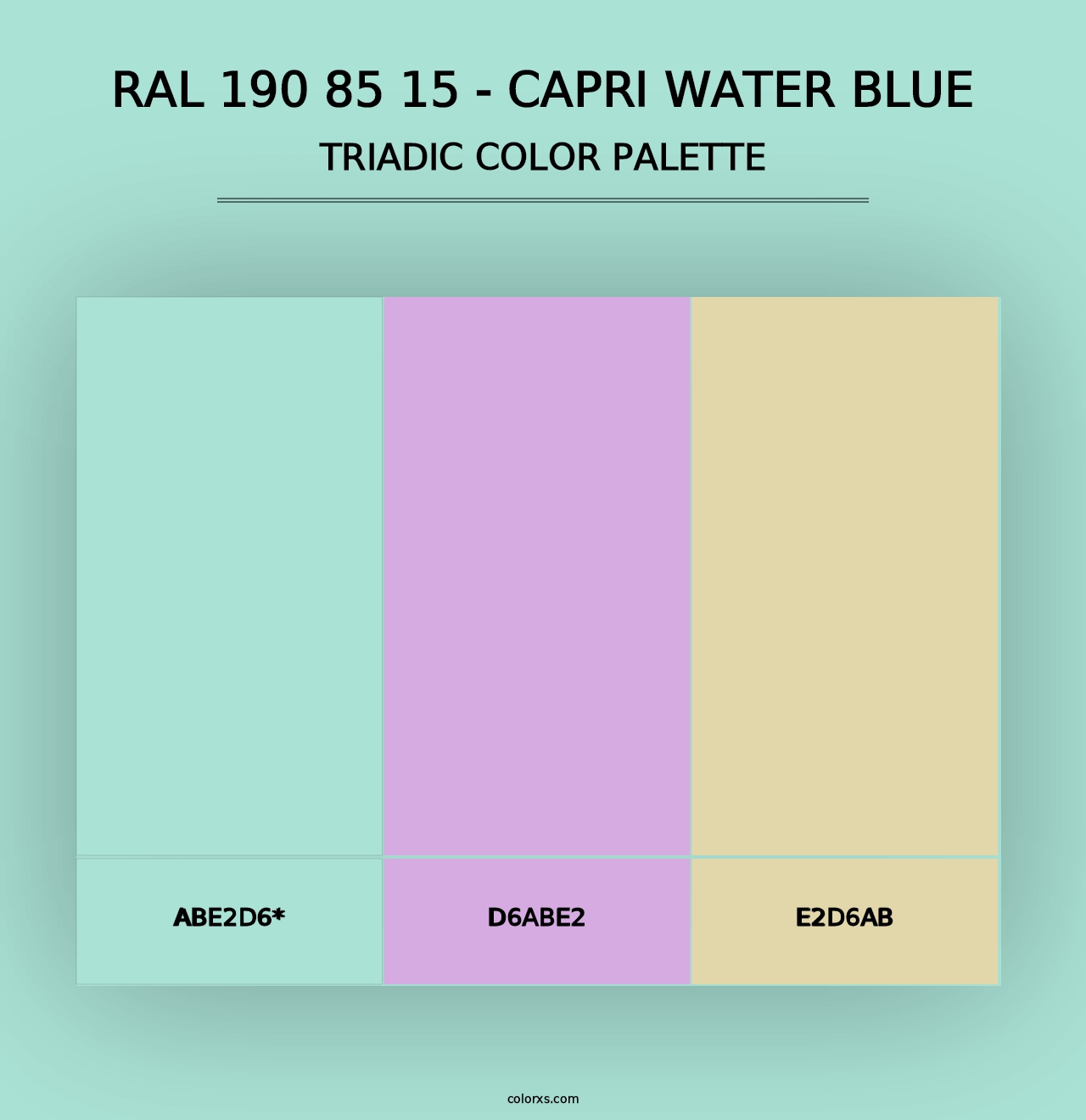 RAL 190 85 15 - Capri Water Blue - Triadic Color Palette