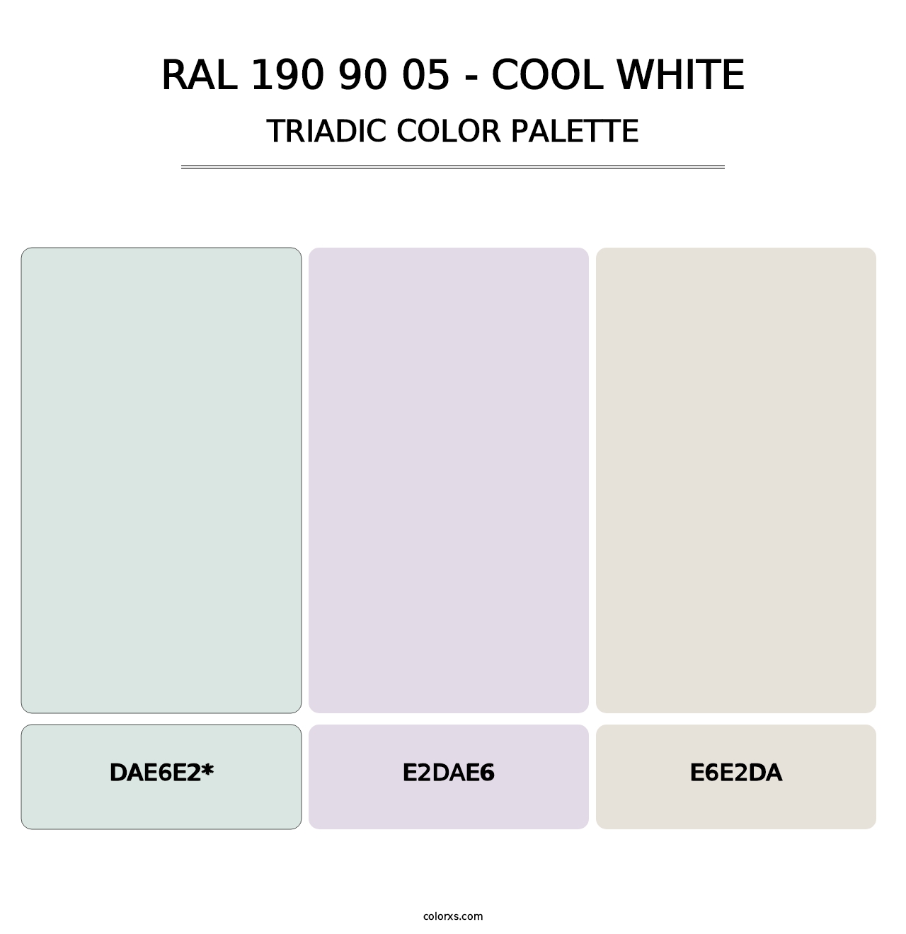 RAL 190 90 05 - Cool White - Triadic Color Palette