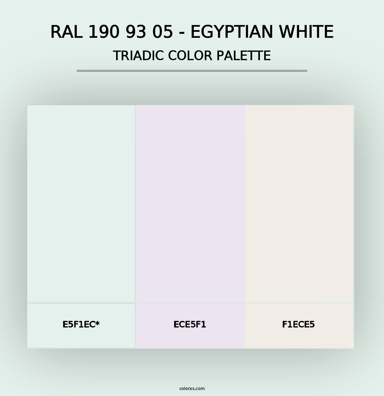 RAL 190 93 05 - Egyptian White - Triadic Color Palette