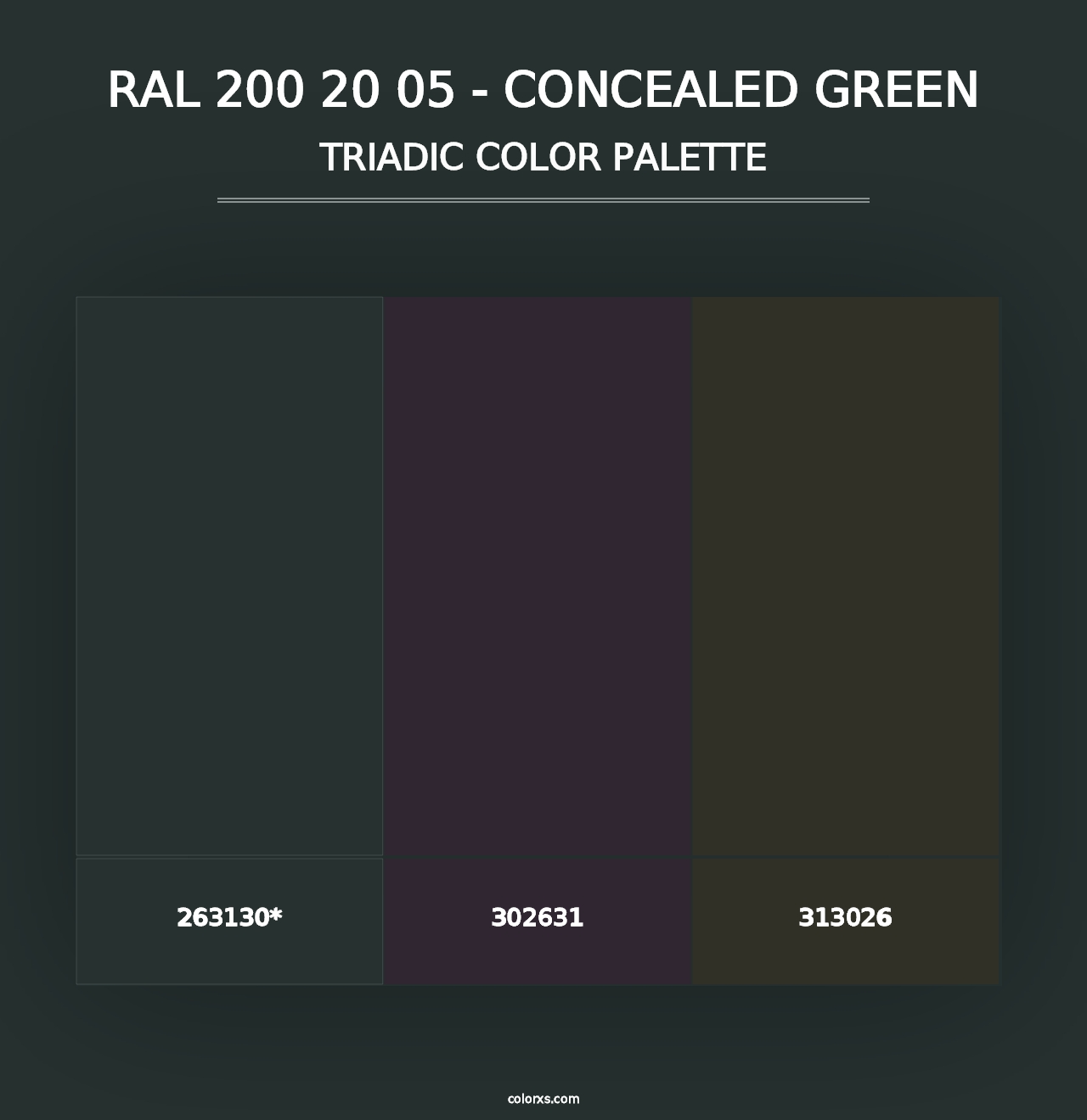 RAL 200 20 05 - Concealed Green - Triadic Color Palette