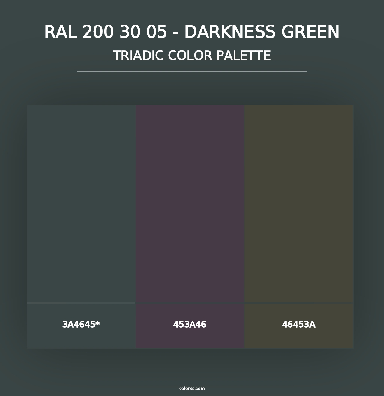 RAL 200 30 05 - Darkness Green - Triadic Color Palette