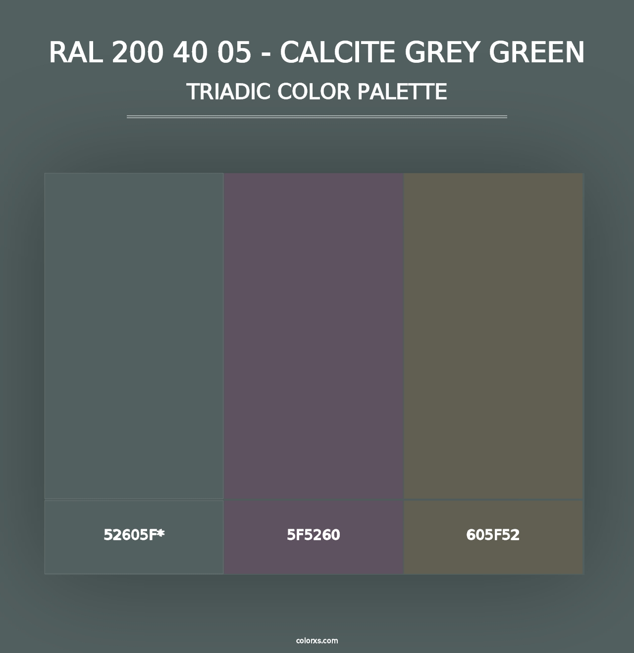 RAL 200 40 05 - Calcite Grey Green - Triadic Color Palette