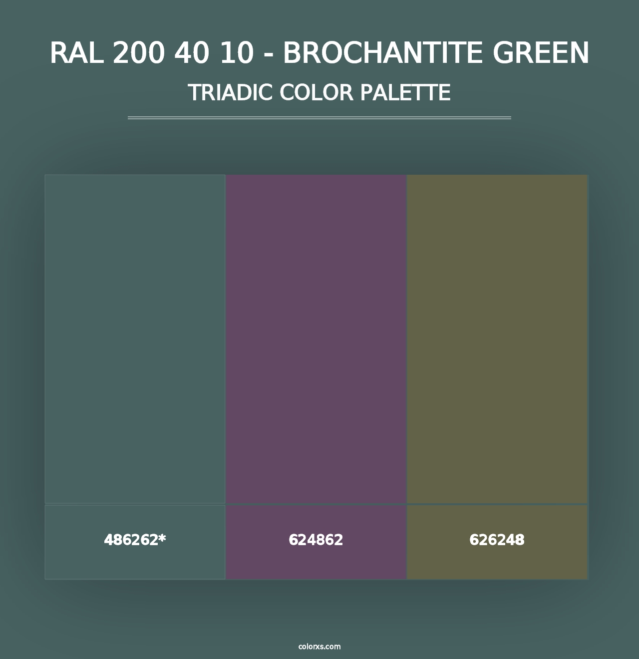 RAL 200 40 10 - Brochantite Green - Triadic Color Palette