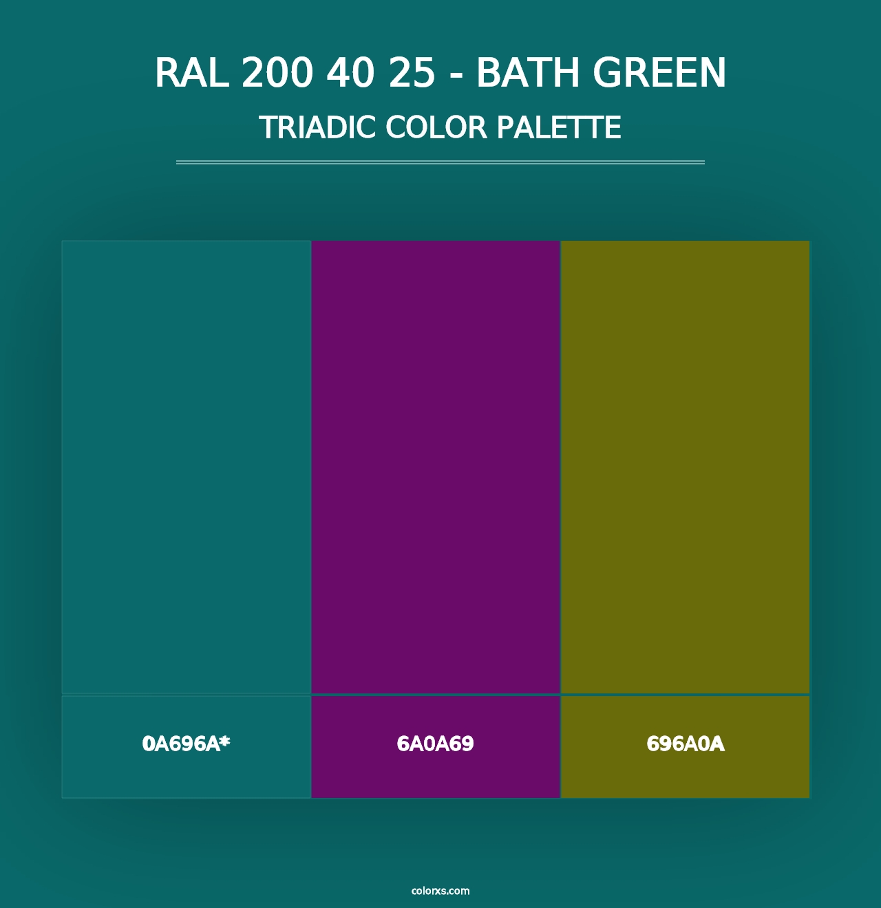 RAL 200 40 25 - Bath Green - Triadic Color Palette