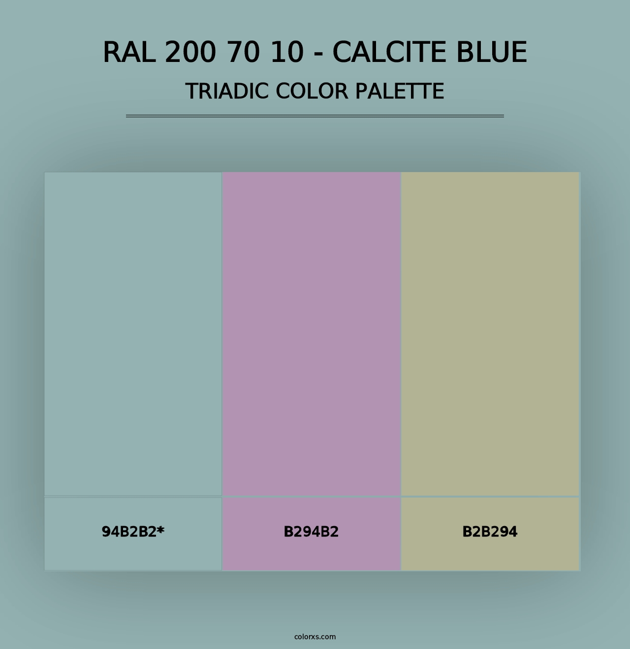 RAL 200 70 10 - Calcite Blue - Triadic Color Palette