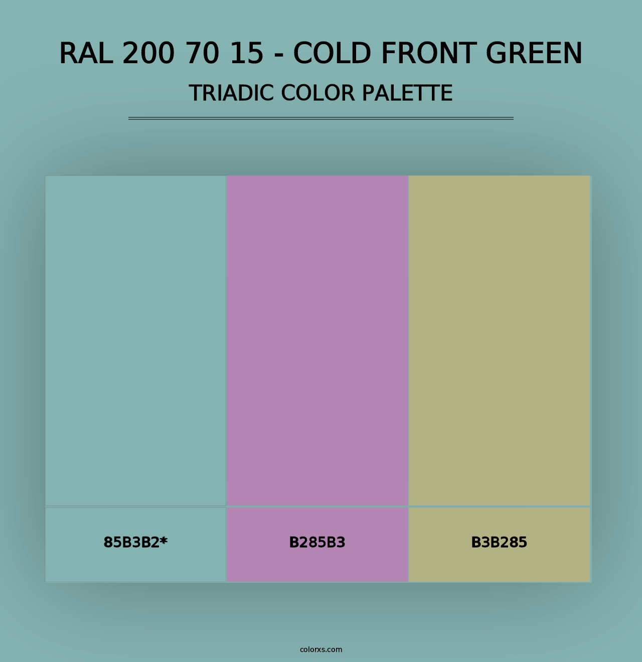 RAL 200 70 15 - Cold Front Green - Triadic Color Palette