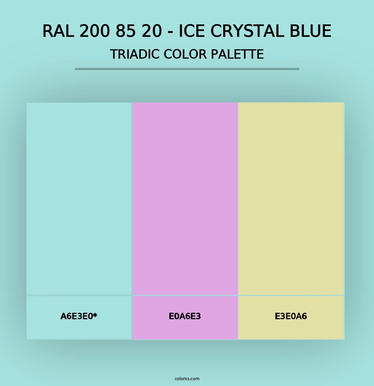 RAL 200 85 20 - Ice Crystal Blue - Triadic Color Palette