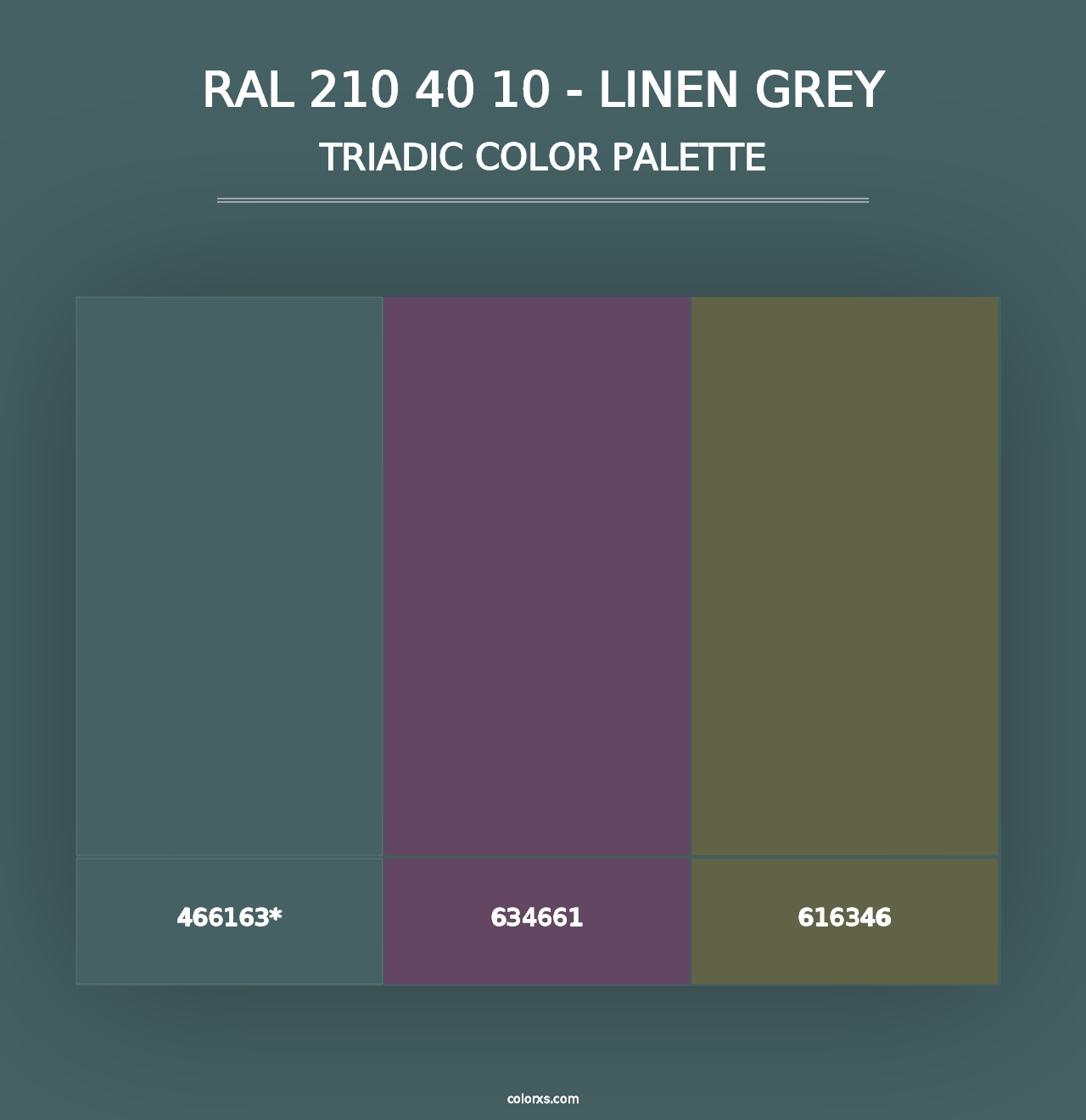 RAL 210 40 10 - Linen Grey - Triadic Color Palette