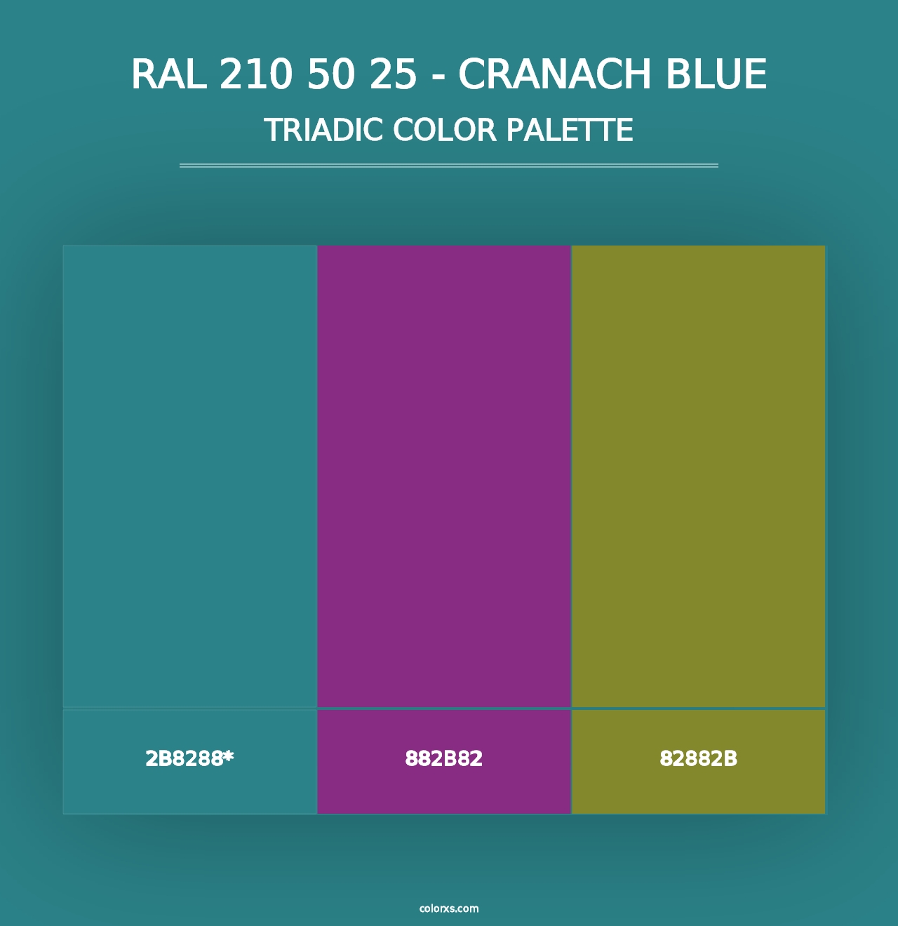 RAL 210 50 25 - Cranach Blue - Triadic Color Palette