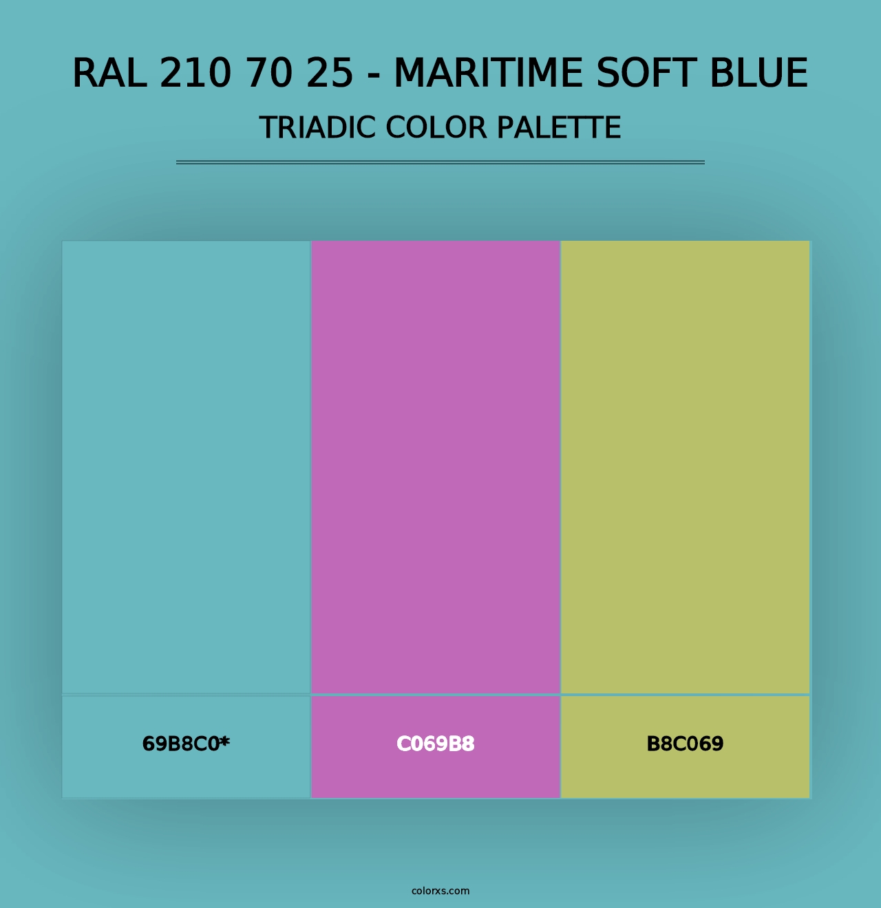 RAL 210 70 25 - Maritime Soft Blue - Triadic Color Palette