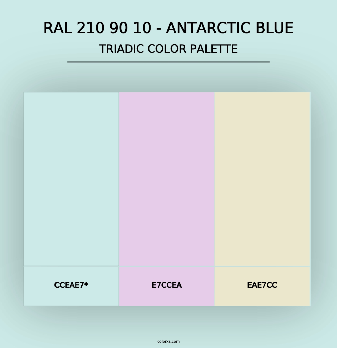 RAL 210 90 10 - Antarctic Blue - Triadic Color Palette