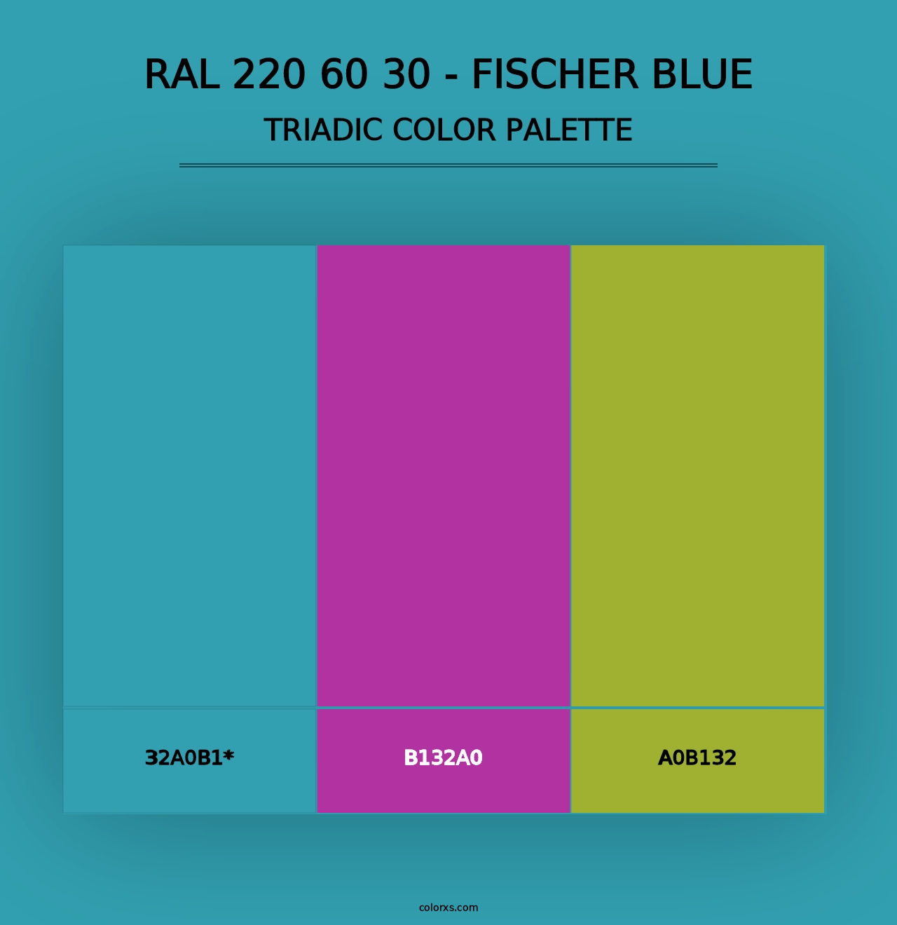 RAL 220 60 30 - Fischer Blue - Triadic Color Palette