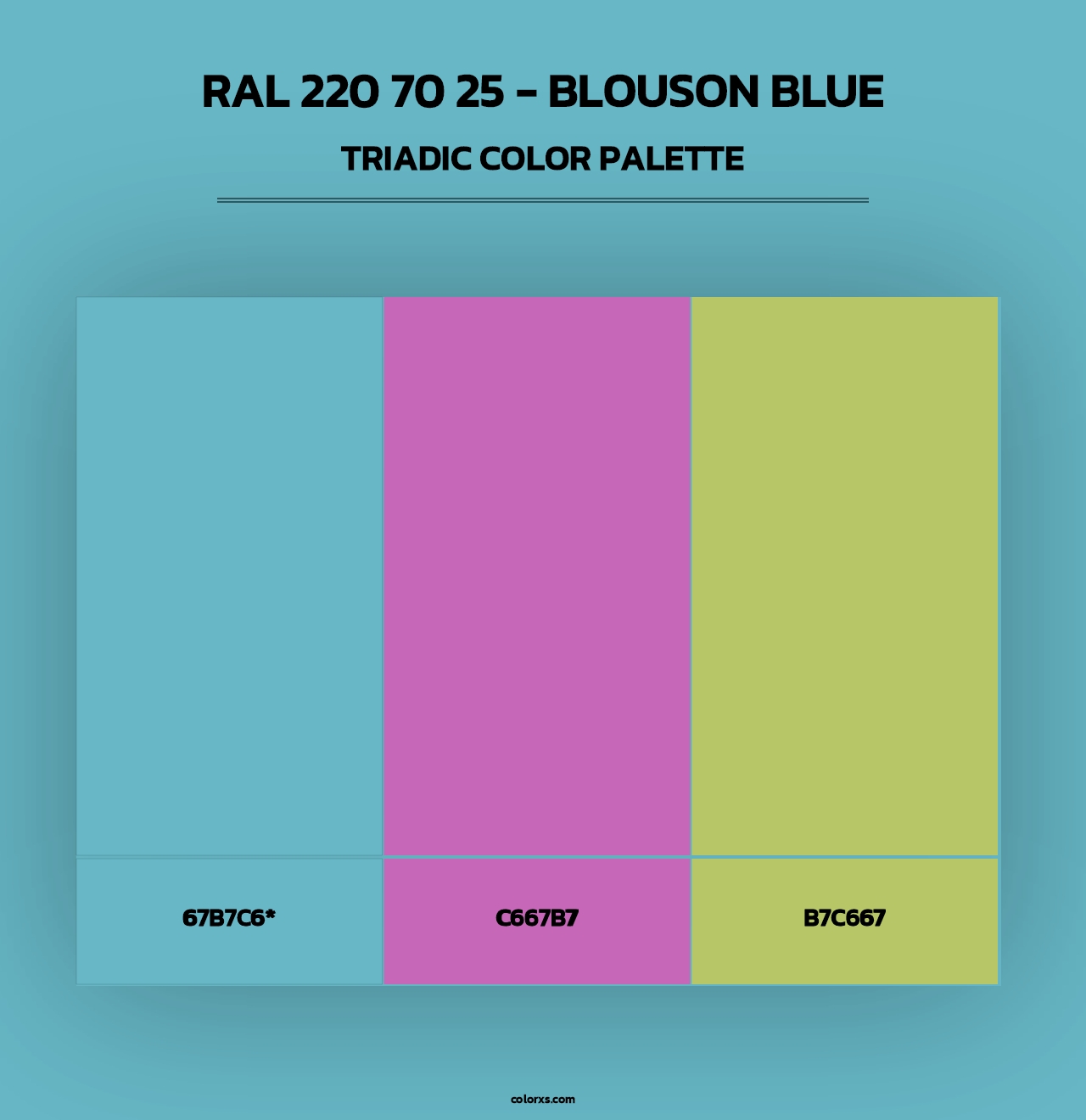 RAL 220 70 25 - Blouson Blue - Triadic Color Palette