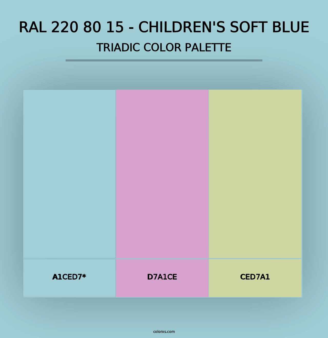 RAL 220 80 15 - Children's Soft Blue - Triadic Color Palette