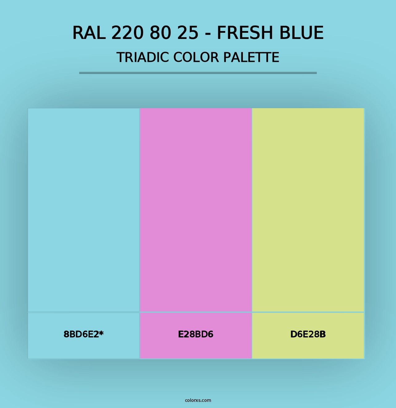 RAL 220 80 25 - Fresh Blue - Triadic Color Palette