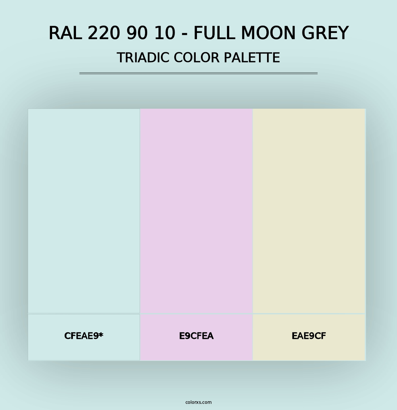 RAL 220 90 10 - Full Moon Grey - Triadic Color Palette