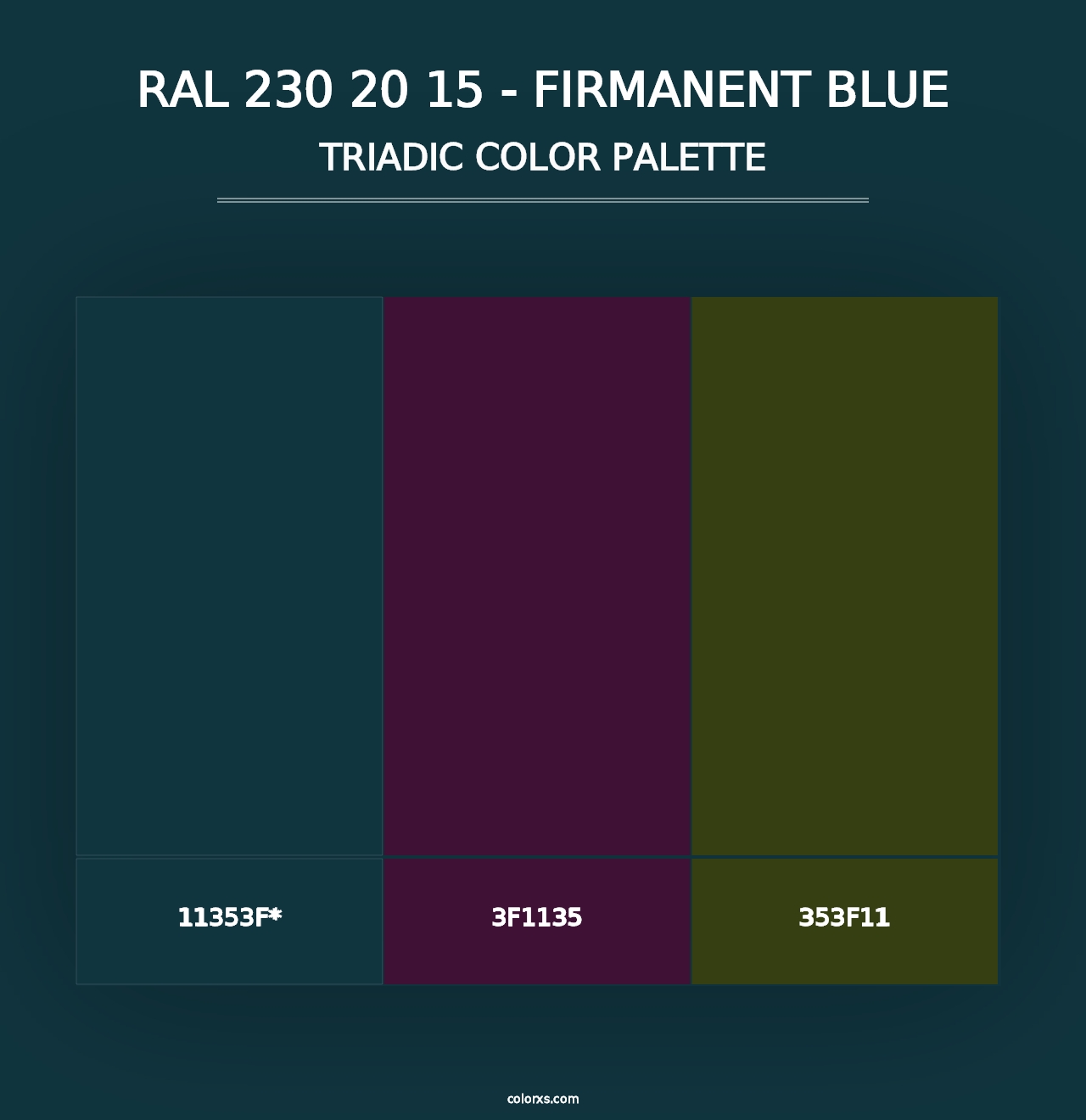 RAL 230 20 15 - Firmanent Blue - Triadic Color Palette