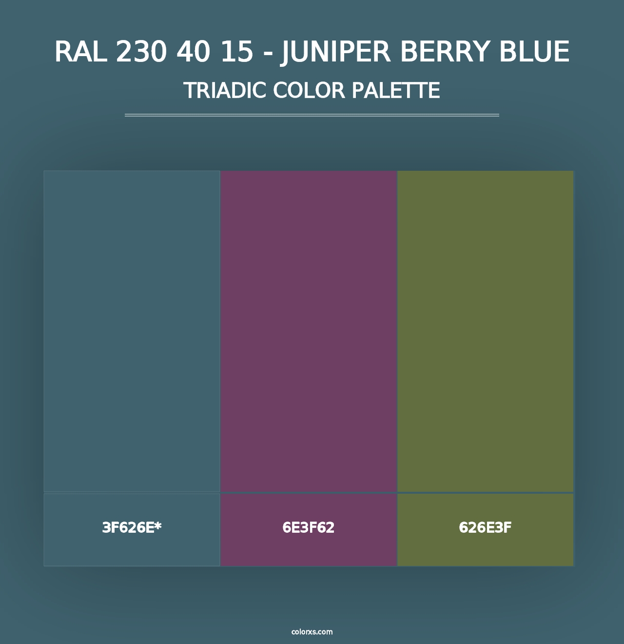 RAL 230 40 15 - Juniper Berry Blue - Triadic Color Palette