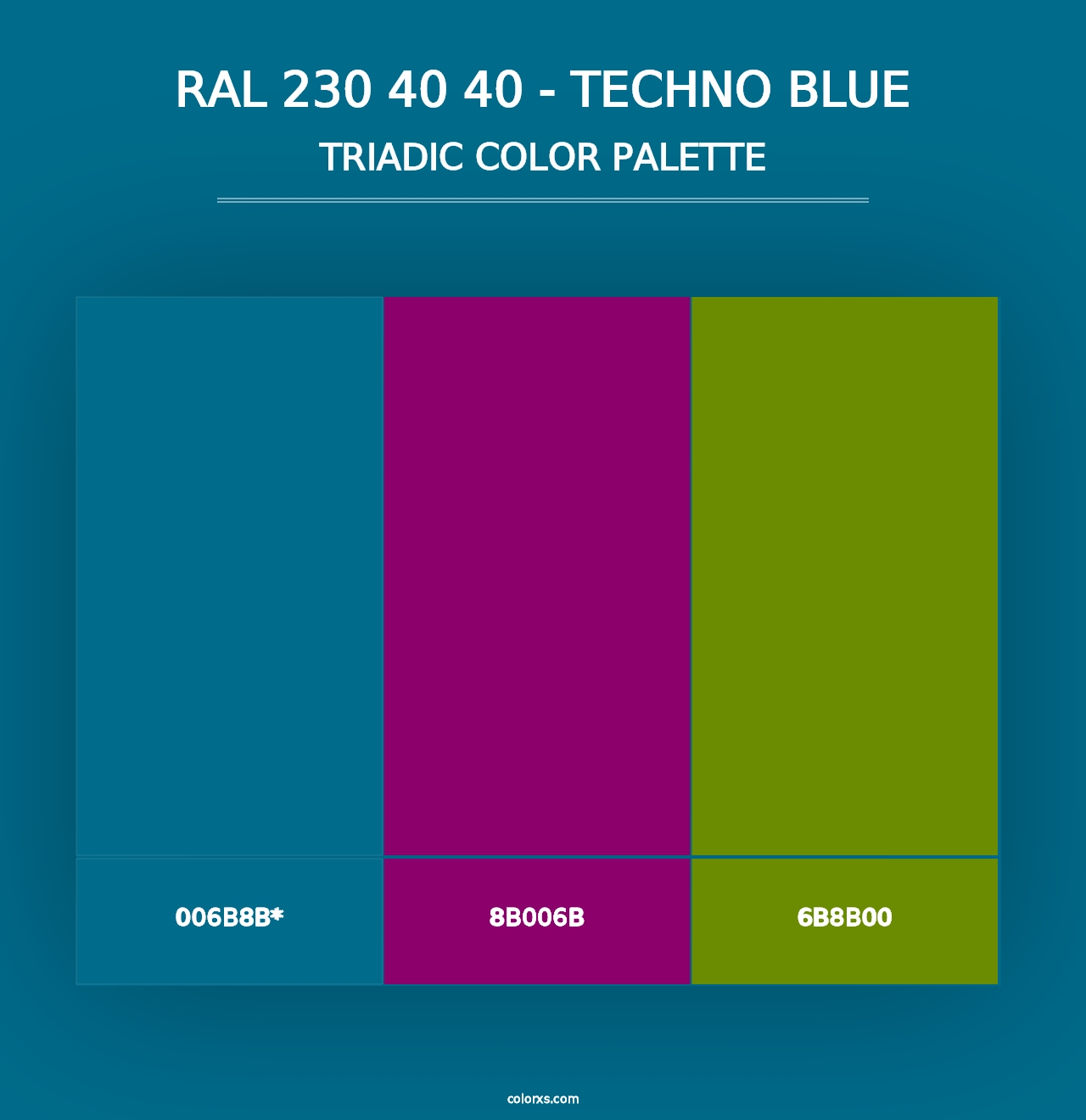 RAL 230 40 40 - Techno Blue - Triadic Color Palette