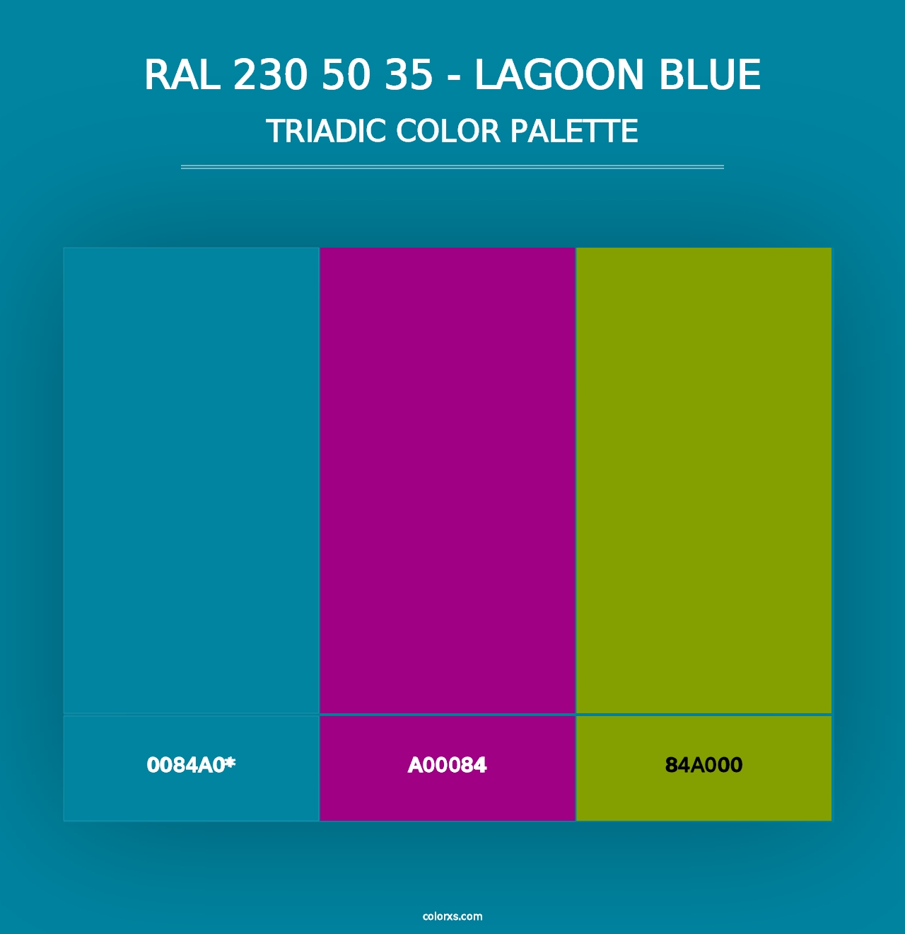 RAL 230 50 35 - Lagoon Blue - Triadic Color Palette