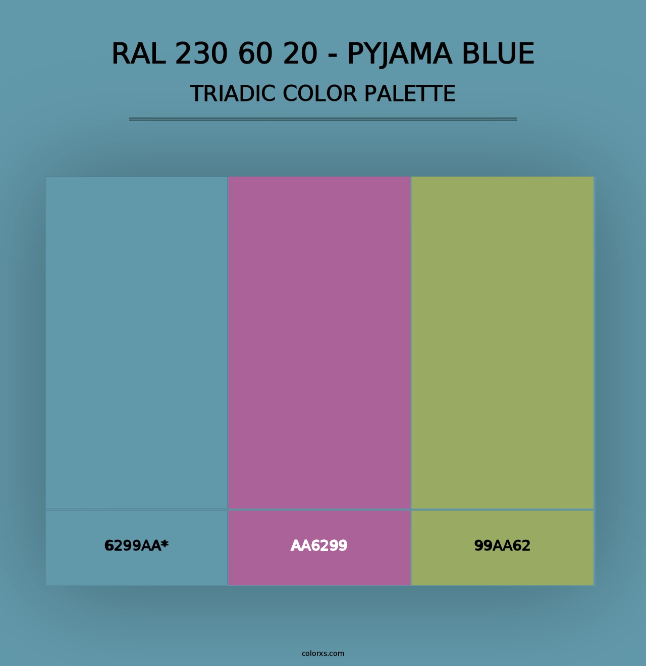 RAL 230 60 20 - Pyjama Blue - Triadic Color Palette