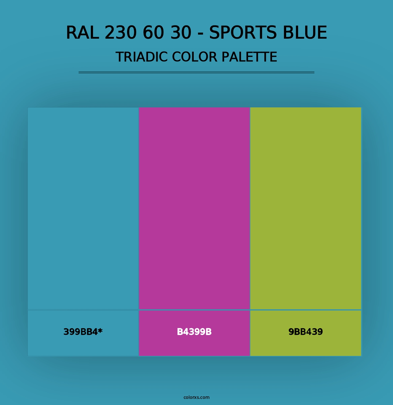 RAL 230 60 30 - Sports Blue - Triadic Color Palette