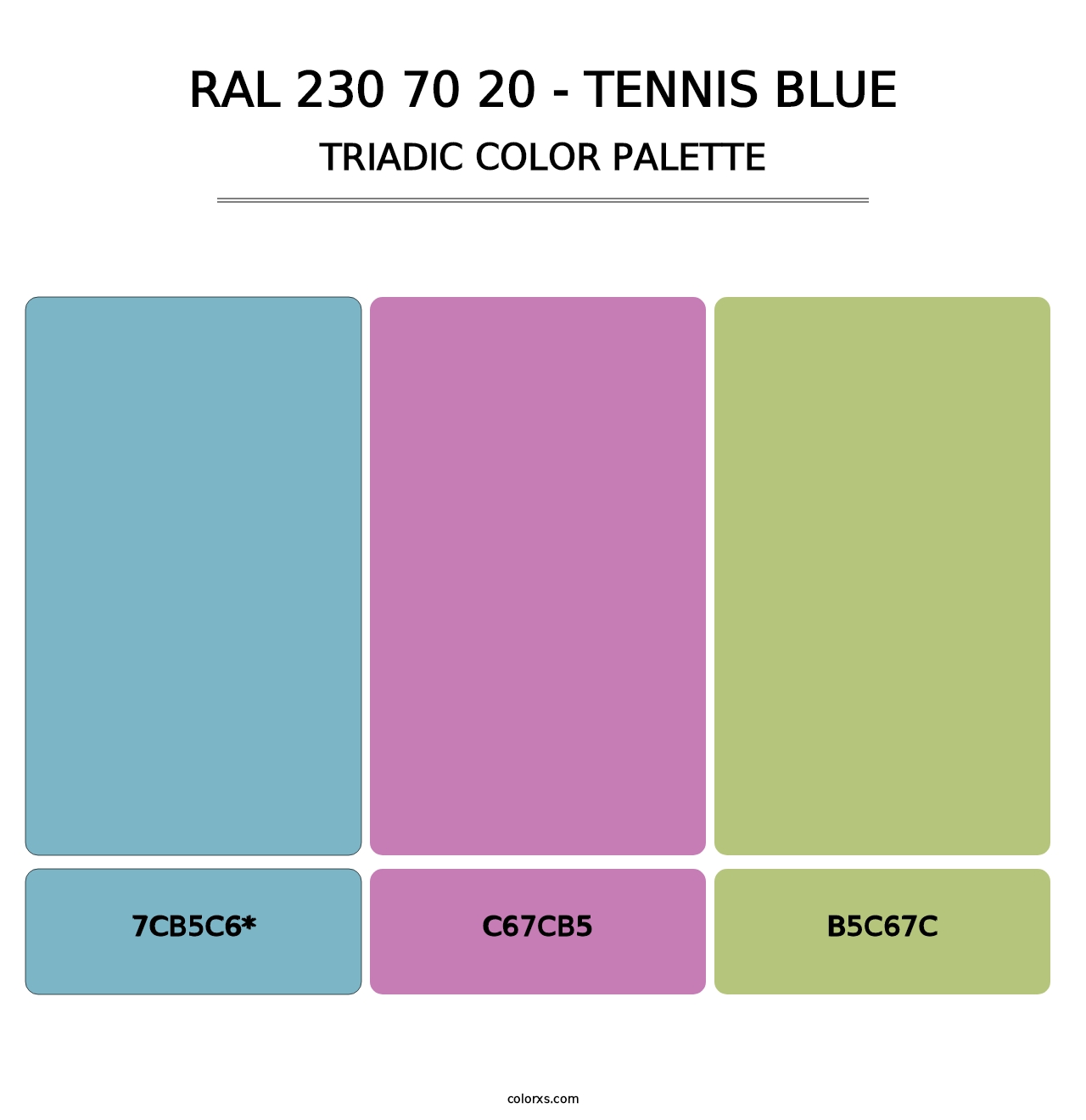 RAL 230 70 20 - Tennis Blue - Triadic Color Palette