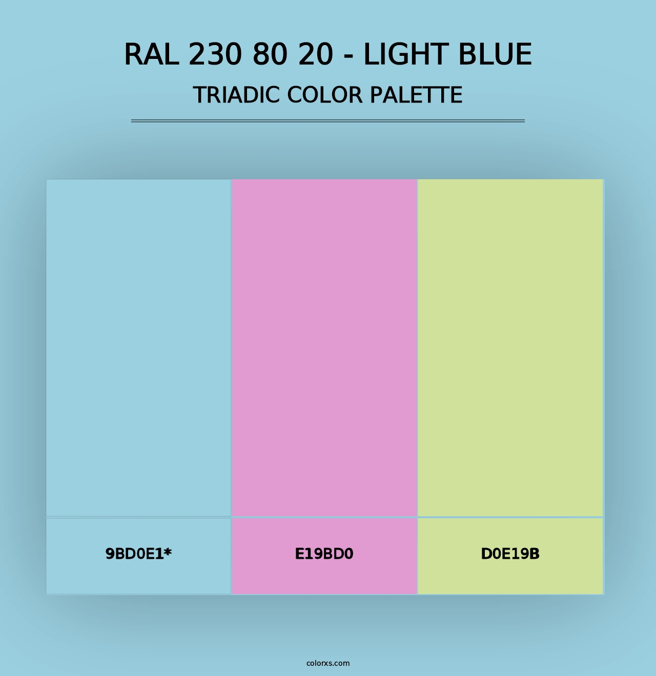 RAL 230 80 20 - Light Blue - Triadic Color Palette