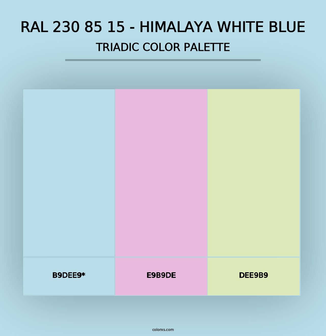 RAL 230 85 15 - Himalaya White Blue - Triadic Color Palette