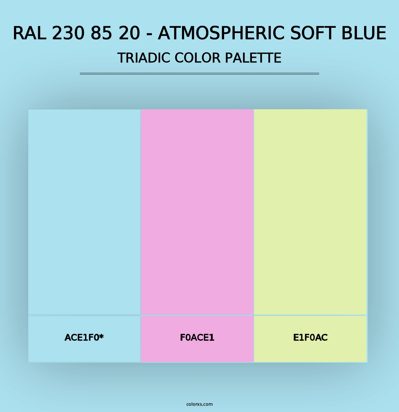 RAL 230 85 20 - Atmospheric Soft Blue - Triadic Color Palette