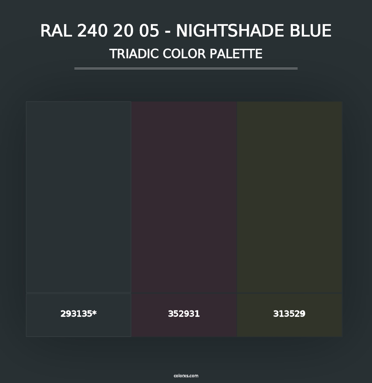 RAL 240 20 05 - Nightshade Blue - Triadic Color Palette