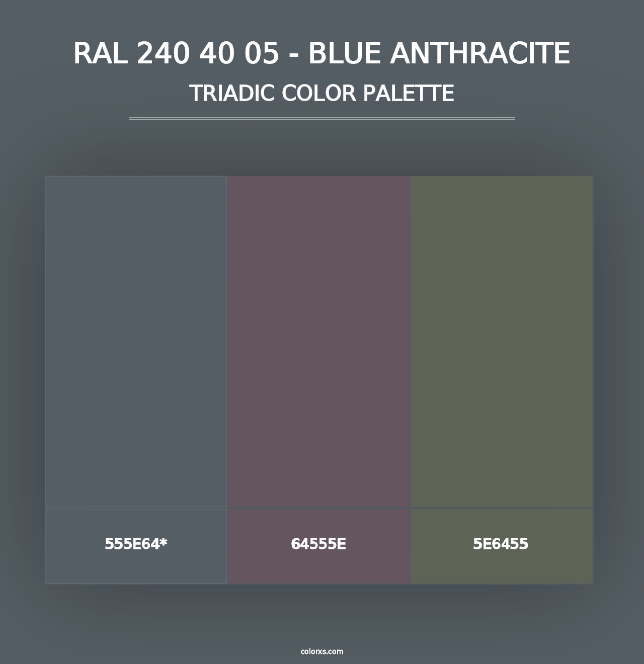 RAL 240 40 05 - Blue Anthracite - Triadic Color Palette