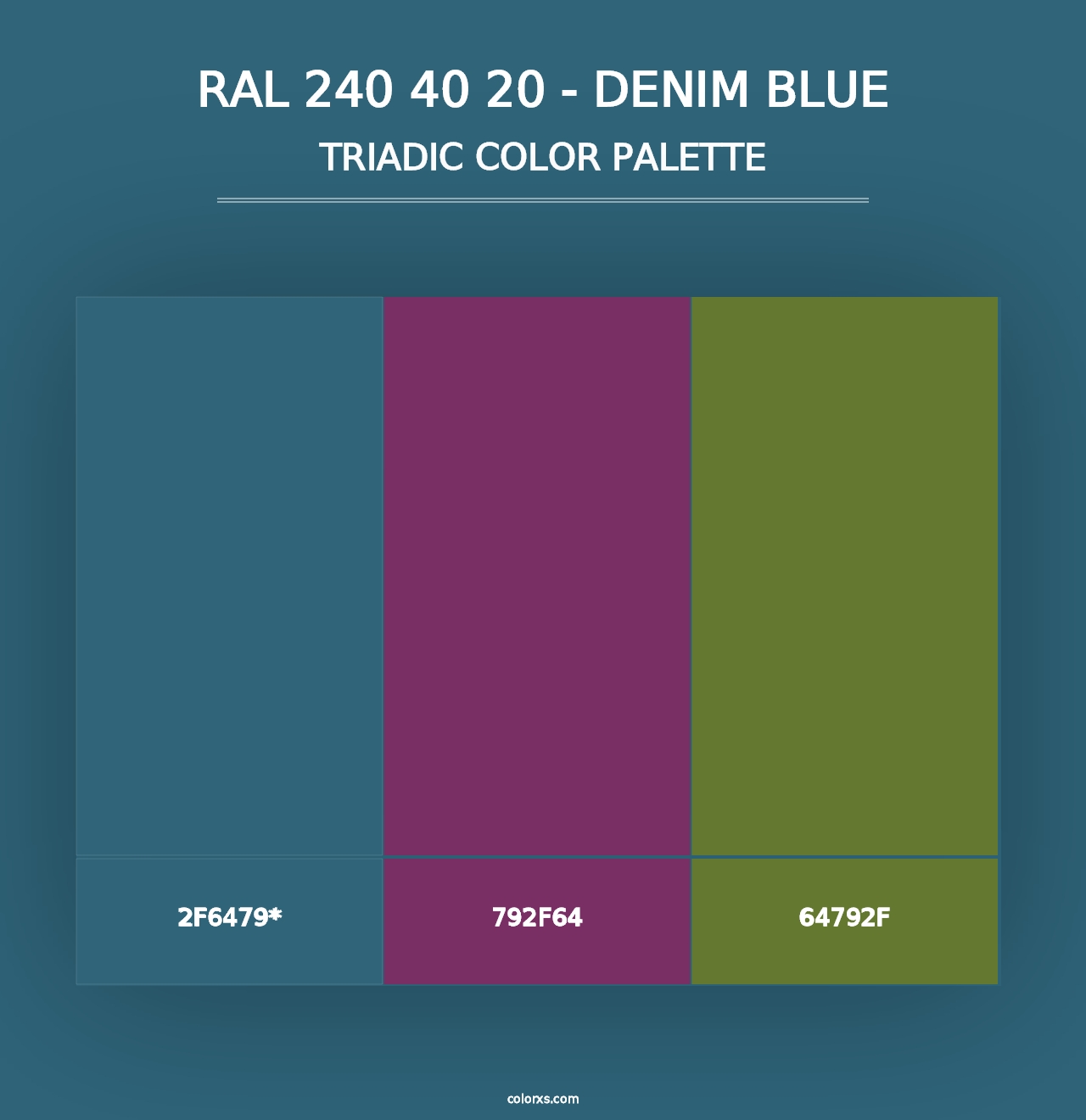 RAL 240 40 20 - Denim Blue - Triadic Color Palette