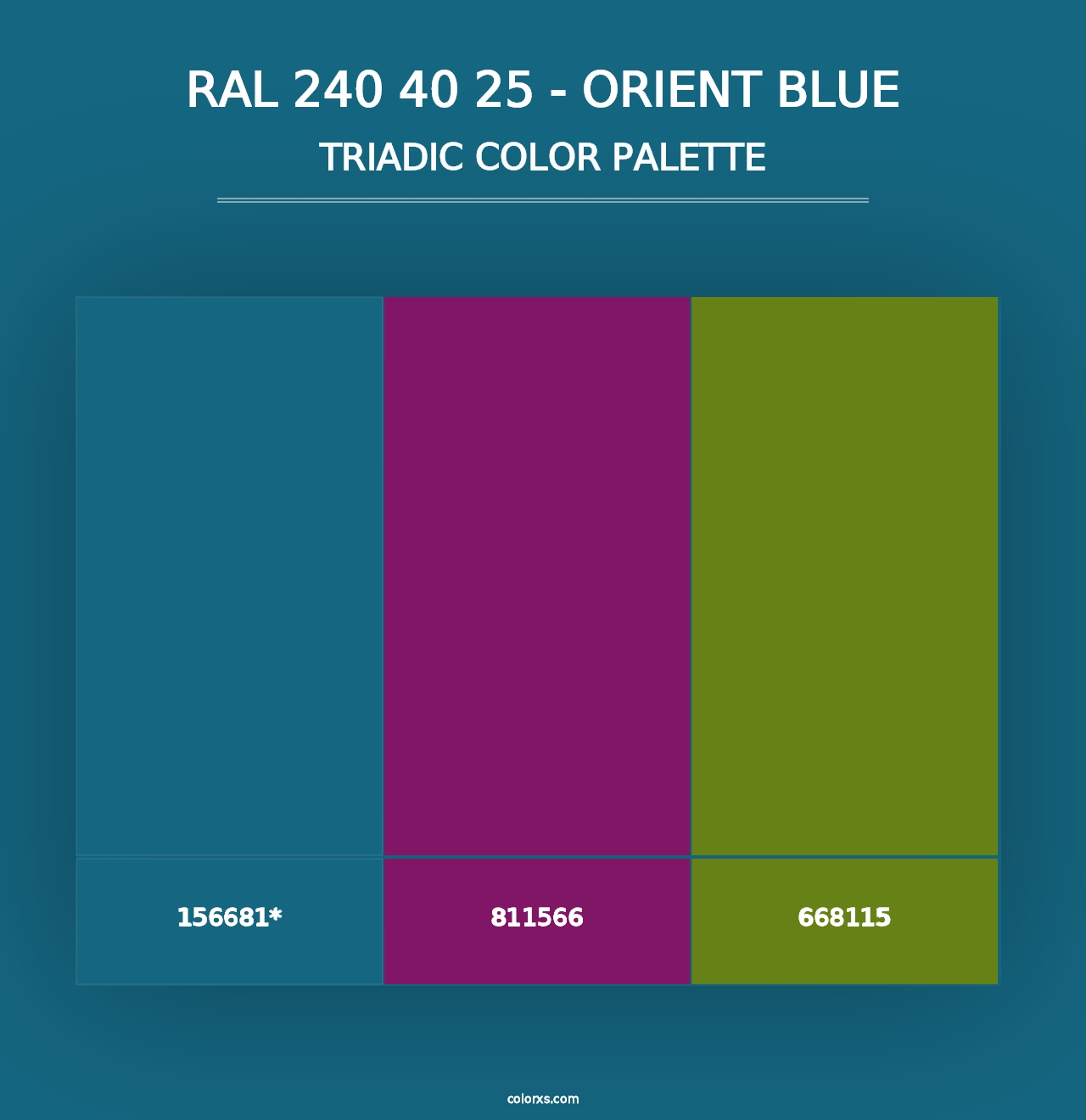 RAL 240 40 25 - Orient Blue - Triadic Color Palette