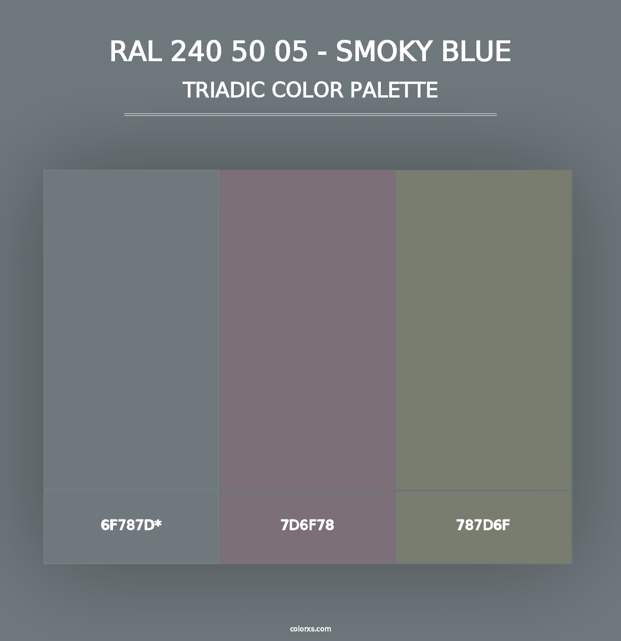 RAL 240 50 05 - Smoky Blue - Triadic Color Palette