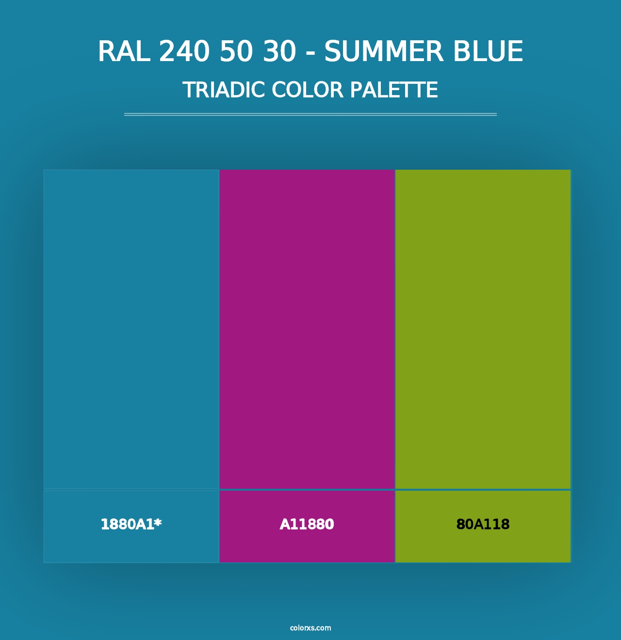 RAL 240 50 30 - Summer Blue - Triadic Color Palette