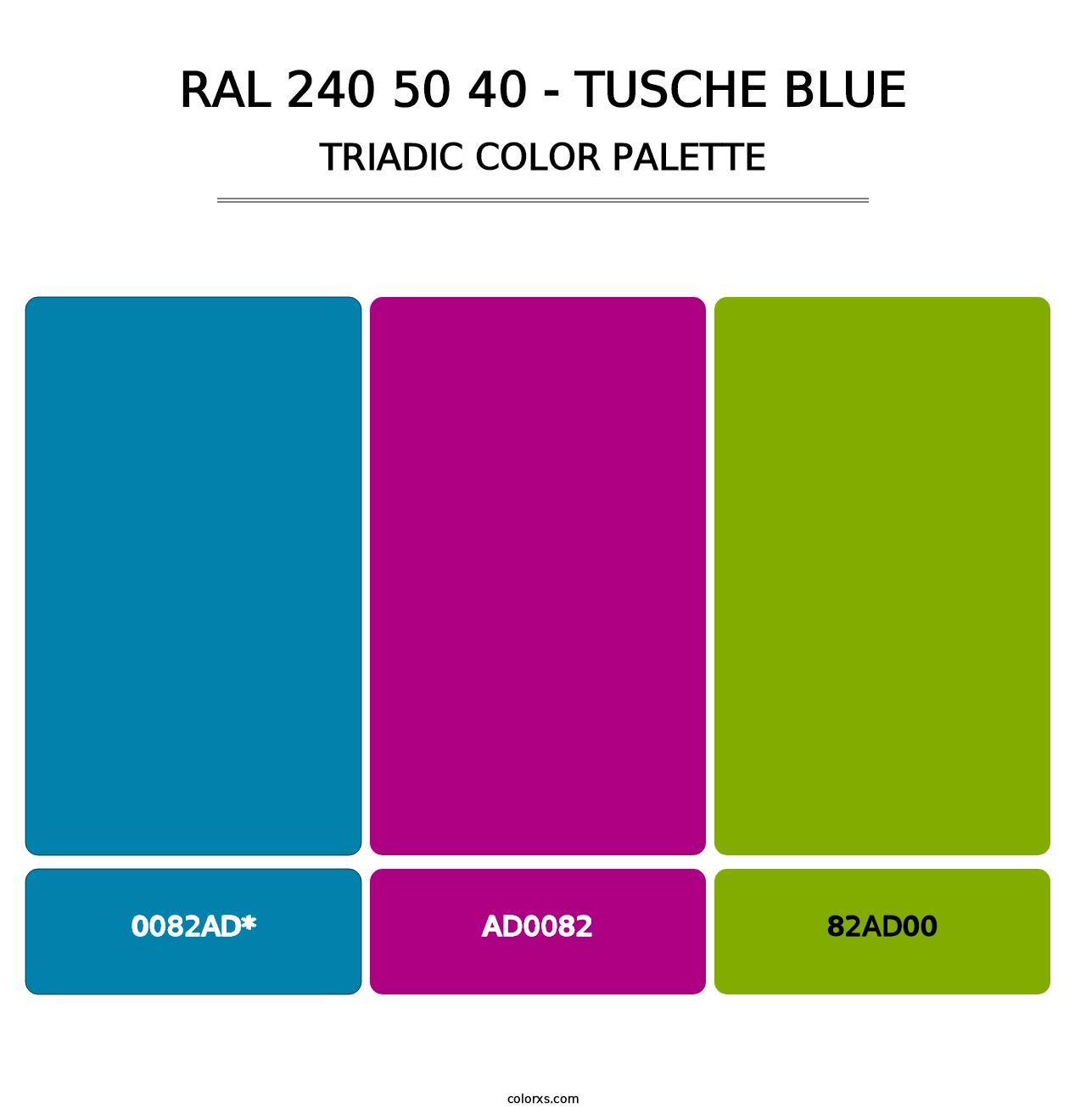 RAL 240 50 40 - Tusche Blue - Triadic Color Palette