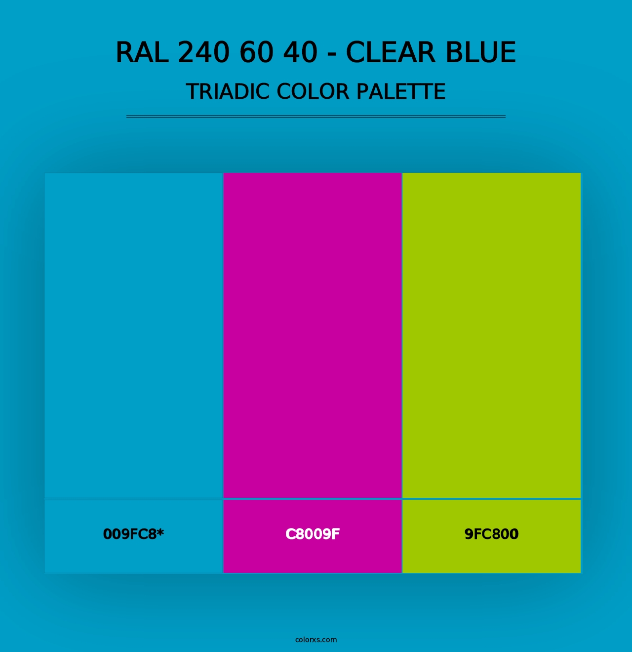 RAL 240 60 40 - Clear Blue - Triadic Color Palette