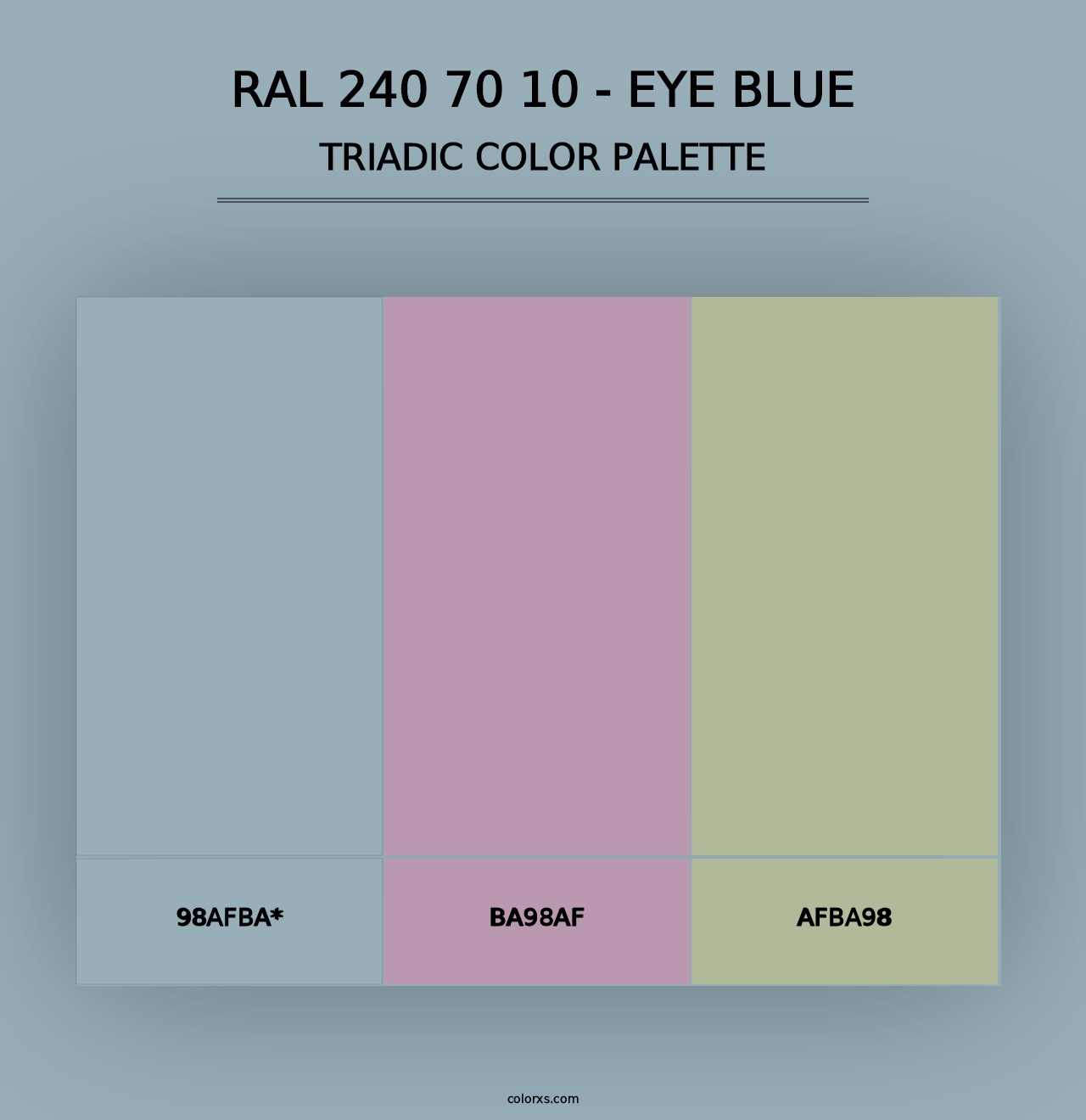 RAL 240 70 10 - Eye Blue - Triadic Color Palette